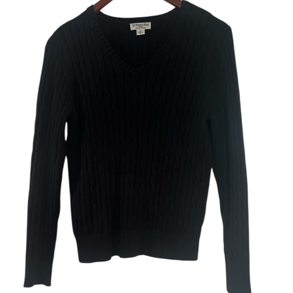 St. John's Bay Black V-Neck Sweater